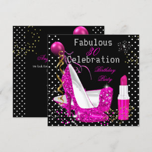 Invitation Parties scintillant à lèvres rose chaud talons Pol