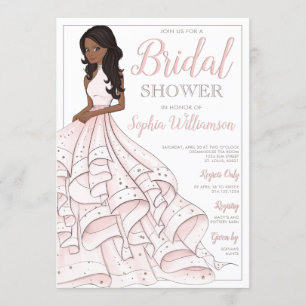 Invitation Parties scintillant afro-américaine Glam Bride Fêt