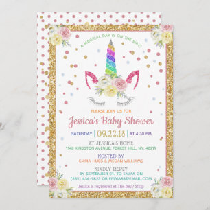 Invitation Parties scintillant arc-en-ciel chic Baby shower U