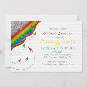 Invitation Parties scintillant arc-en-ciel Look Fête des mari