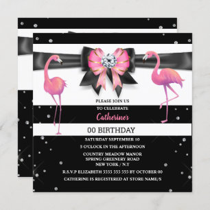 Invitation Parties scintillant arc rose Flamant rose N'IMPORT