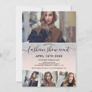 Invitation Parties scintillant argent flush photos mode