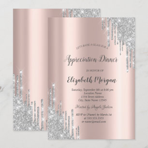 Invitation Parties scintillant Argent Rose Gold Appréciation