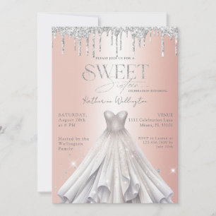 Invitation Parties scintillant Argent Rose Or Sweet 16
