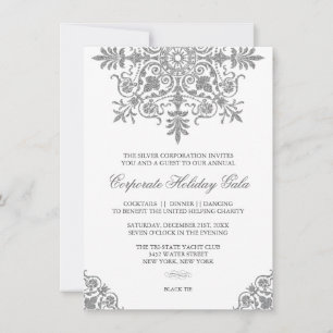 Invitation Parties scintillant argentée baroque Look Fête de