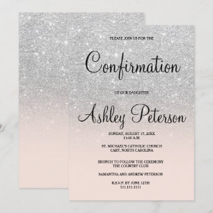 Invitation Parties scintillant argentée rose sombre sombre ch