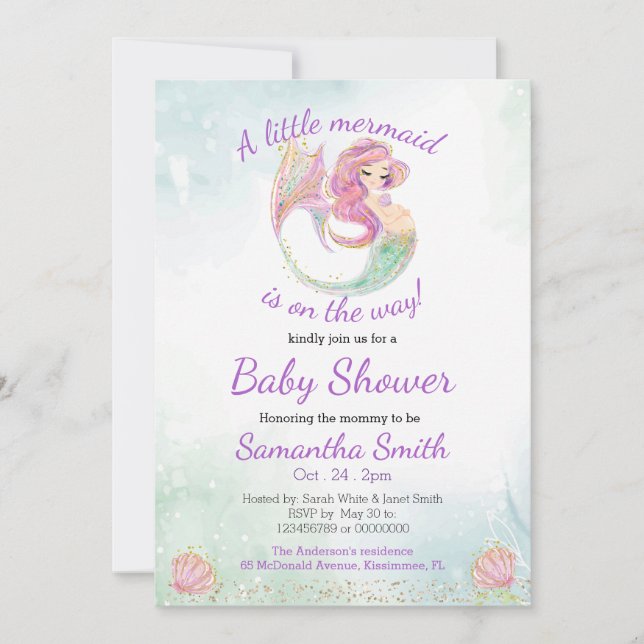 Invitation Parties scintillant Baby shower De La Fête De La S (Devant)