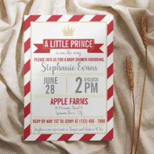 Invitation Parties scintillant Baby shower rouge o