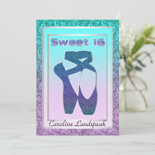 Invitation Parties scintillant Ballet Chaussures Bijoux Motif (Debout devant)