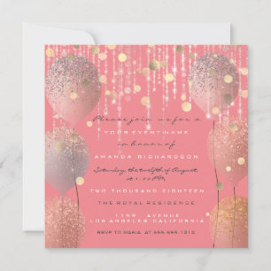 Invitation Parties scintillant Ballons Rose Bridal Sweet 16e 