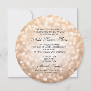 Invitation Parties scintillant Bat mitzvah en cuivre