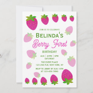 Invitation Parties scintillant Berry Y2K 1er anniversaire