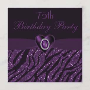 Invitation Parties scintillant Bijoux imprimés Coeur et zèbre