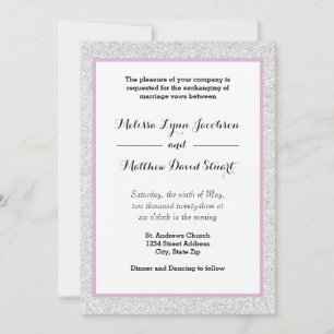 Invitation Parties scintillant blanche et cadre pourpre - Fai