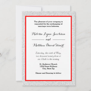 Invitation Parties scintillant blanche et cadre rouge - Faire