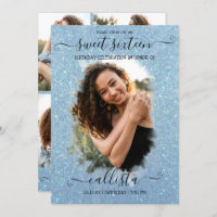 Parties scintillant bleu clair Halo photo Collage 