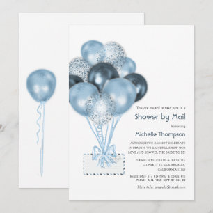 Invitation Parties scintillant bleue Baby shower de balloon g