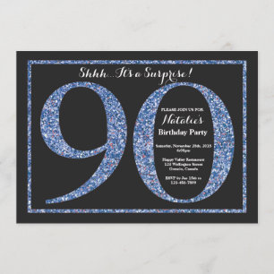Invitation Parties scintillant bleue de l'invitation surprise