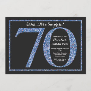 Invitation Parties scintillant bleue de l'invitation surprise