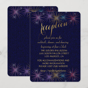 Invitation Parties scintillant Bleue Gold Foil Boîtier élégan