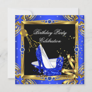 Invitation Parties scintillant Bleue Royale Chaussures à talo