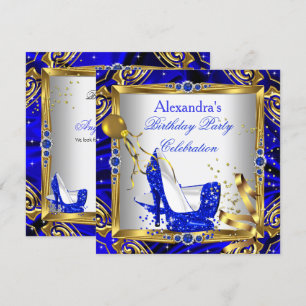 Invitation Parties scintillant Bleue Royale Chaussures haute