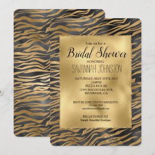 Invitation Parties scintillant brillante noire d'or Sparkle Z