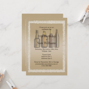 Invitation Parties scintillant Brown et bières d'anniversaire