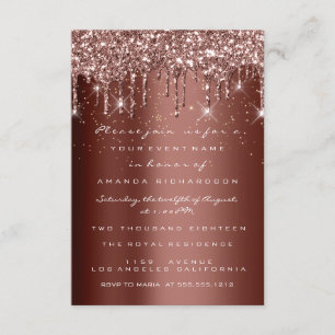 Invitation Parties scintillant Brown Rose Anniversaire Gold C