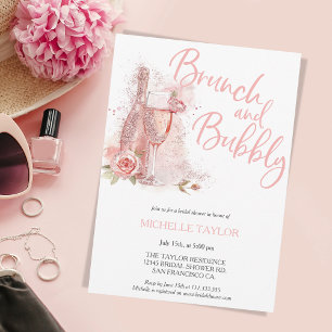 Invitation Parties scintillant Brunch et Fête des mariées cha