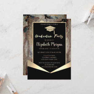 Invitation Parties scintillant Casquette, Confetti Brown Marb