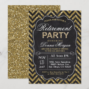 Invitation Parties scintillant Chalk Retraite Partie Invitati