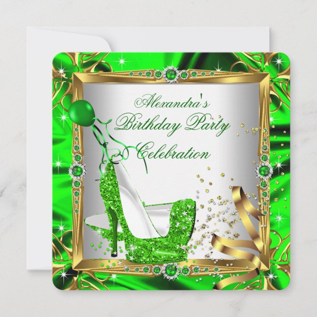 Invitation Parties scintillant Chaussures haute talon Lime Ve (Devant)