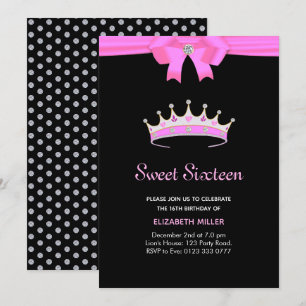 Invitation Parties scintillant chic Diamond Crown Sweet sixte