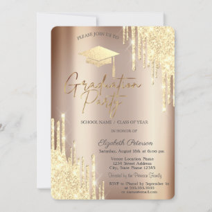 Invitation Parties scintillant chic, Grad Casquette gradué