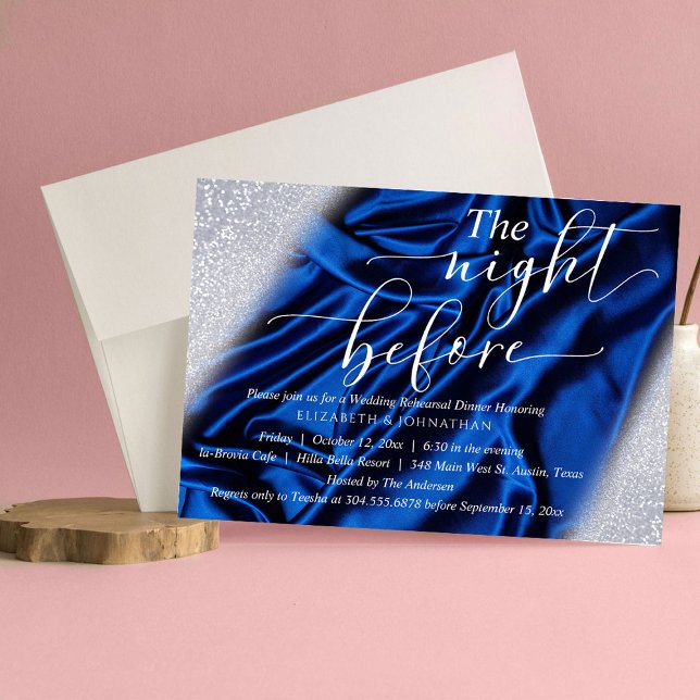 Invitation Parties scintillant Chic Royal Blue La Nuit Avant  (Créateur téléchargé)
