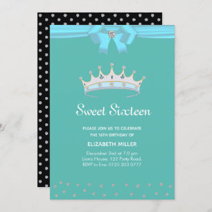 Invitation Parties scintillant chic Sweet sixteen diamant sur