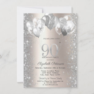 Invitation Parties scintillant Confetti Balloons Champagne 90