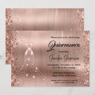 Invitation Parties scintillant confetti Quinceanera Invitatio