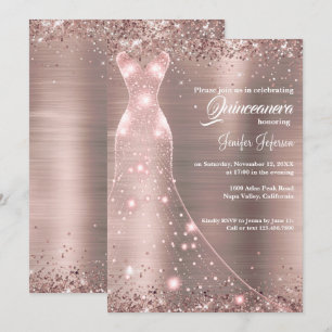 Invitation Parties scintillant confetti Quinceanera Invitatio