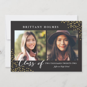 Invitation Parties scintillant Confetti Sprinkle 2 Photo Grad