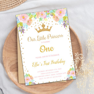 Invitation Parties scintillant Couronne princesse Anniversair