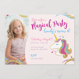 Invitation Parties scintillant d'anniversaire de la fille Inv