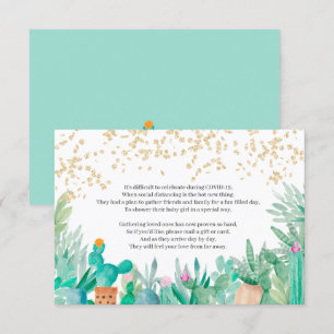 Invitation parties scintillant d'aquarelle en or de cactus in