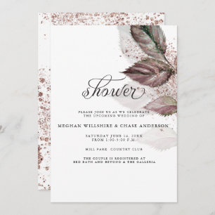 Invitation Parties scintillant d'aquarelle moderne Foliage Ba