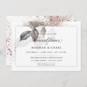 Invitation Parties scintillant d'aquarelle moderne Foliage Ba