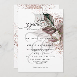 Invitation Parties scintillant d'aquarelle moderne Foliage Ba