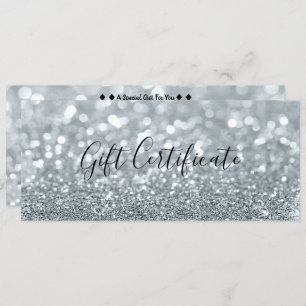 Invitation Parties scintillant d'argent blanc Certificat cade
