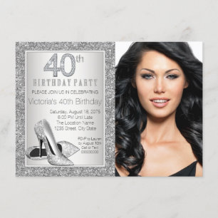 Invitation Parties scintillant d'argent Chaussure haute talon