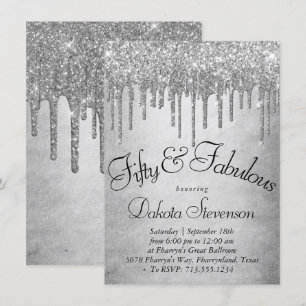 Invitation Parties scintillant d'argent de dépôt   Platinum F